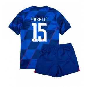Fotbalové Dres Chorvatsko Mario Pasalic #15 Dětské Venkovní Oblečení ME 2024 Krátký Rukáv (+ trenýrky)